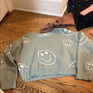 Le Lis Sage Smiley Face Sweater